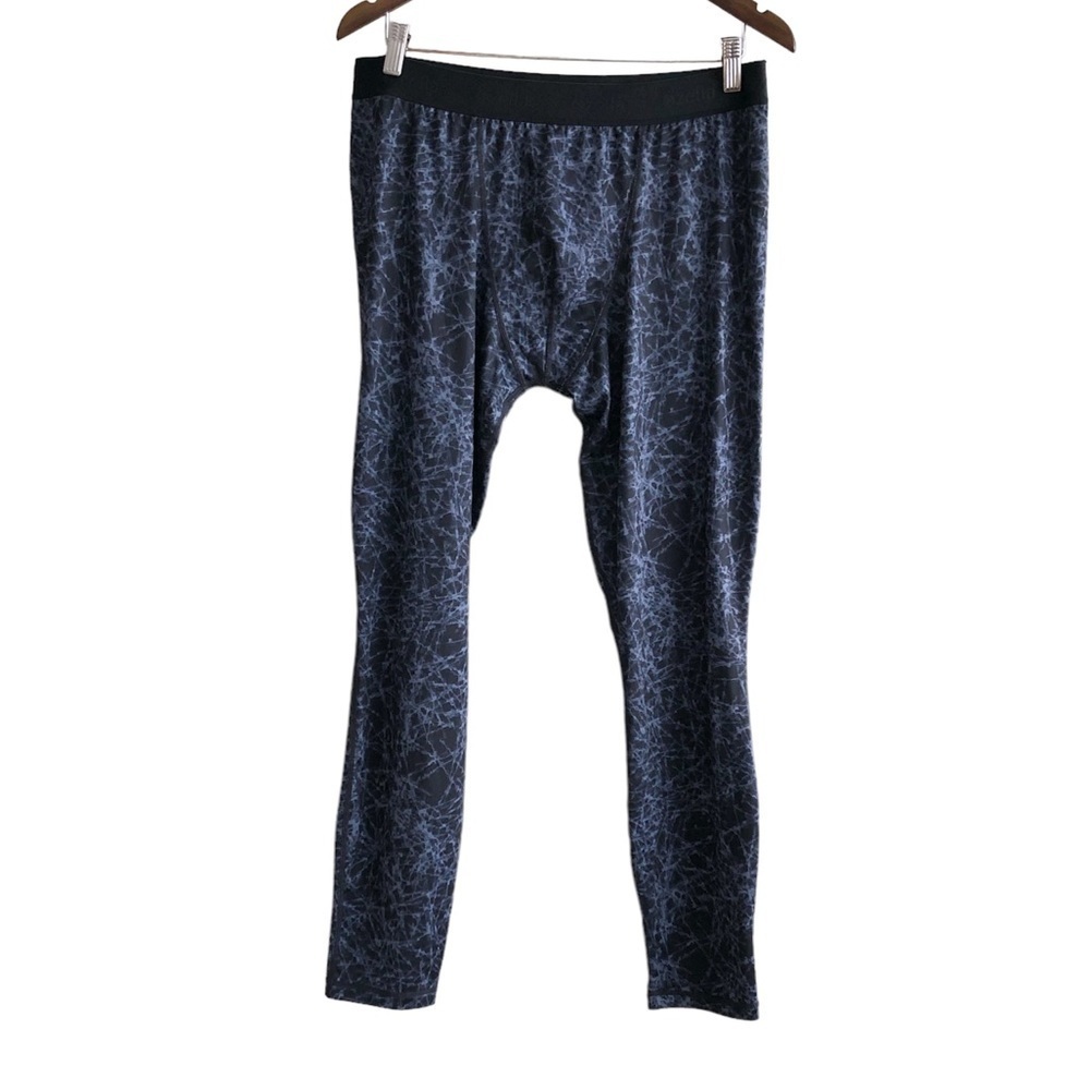 Zella Men’s Static Print Compression Workout Leggings Black Blue Size M - Picture 11 of 11